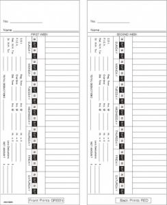 Time Card Bi-Weekly Double Sided Timecard AMA5400 Box of 1000