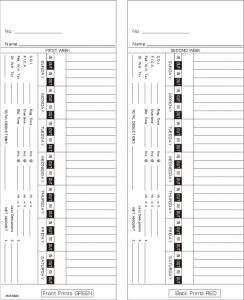 Time Card Acroprint 125 Bi-Weekly Double Sided Timecard AMA5400 Box of 1000